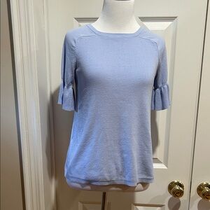 Ann Taylor periwinkle Ruffle Sleeve top